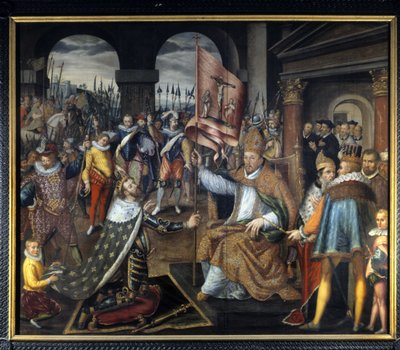 Abjuration av Henry IV (1553 - 1610) i 1572 - anonymt maleri fra 1500-tallet, katedralen i Tournai av Unknown artist