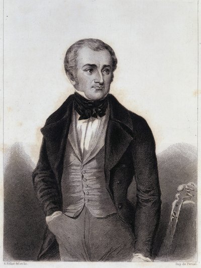 Adolphe Thiers (1797-1877) - gravering i "Historien om det politiske og private livet til Louis Philippe" av Unknown artist