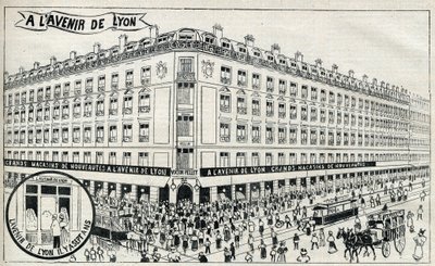Reklame for "" Department Stores de l'Avenir de Lyon"" i 1898. av Unknown artist
