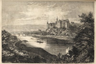Albrechtsburg castle - Saxony -Germany - The castle of Albrechtsburg in the land of Saxony in Germany - engraving - 1866 av Unknown artist