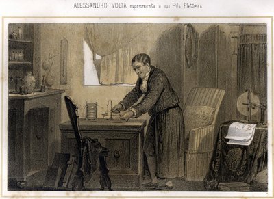 Alexandre (Alessandro) Volta (1745 - 1827) og hans erfaring med det elektriske batteriet - i "" Storia d