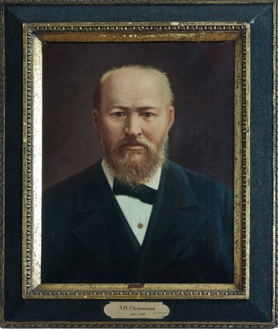 Alexandre Ostrovski - Portrett av dramatikeren Alexander N. Ostrovsky (1823-1886), Anonym. Olje på lerret, andre halvdel av 1800-tallet, State Museum of A. Ostrovsky, Shchelykovo av Unknown artist