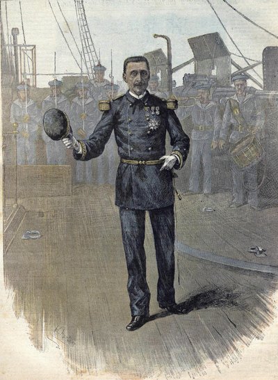 Alfred Albert Gervais (1837 - 1921), French Admiral, Chief of the Marine Staff in 1892. Engraving from 1892. av Unknown artist