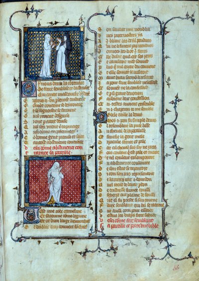 Allegorisk representasjon av kjærlighet som spiller fellene til Malebouche, under karakteren av Abstinence Miniature i "" Roman de la rose"" av Jean de Meun, Jean de Meung eller Jean Chopinel, Jean Clopinel (v.1240-1305), ca. 1370. Paris, Bibliotheque sain av Unknown artist