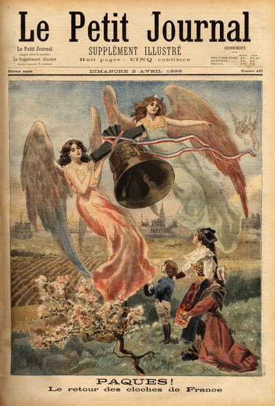 Allegori for å feire tilbakekomsten av påskeklokkene, med representasjon av barna fra Alsace og Lorraine (Alsace-Lorraine) i tradisjonelle kostymer, mens disse regionene er omstridt mellom det tyske imperiet som administrerer dem og Frankrike, som av Unknown artist