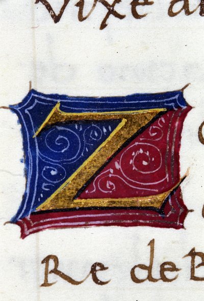 Alfabet: miniatyr bokstav Z av Unknown artist