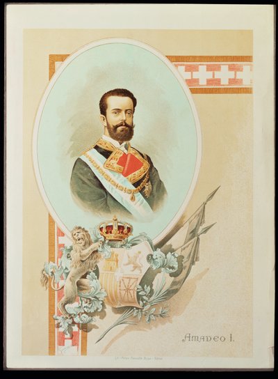 Amadeus I av Savoy, konge av Spania 1870–1873 (maleri på lerret) av Unknown Artist