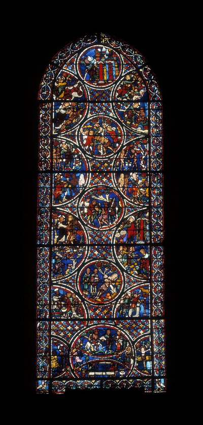 Ambulerende vindu (farget glass av Unknown artist