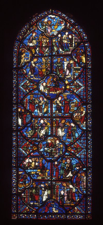 Ambulerende vindu (farget glass av Unknown artist