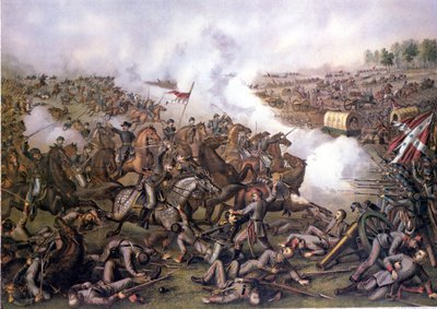 Amerikansk borgerkrig (1861–1865): Battle of Five Forks (Virginia) 1. april av Unknown artist