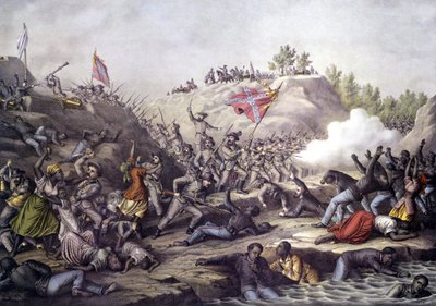 Amerikansk borgerkrig (1861 - 1865): Slaget ved Fort Pillow, Tennessee, 12. april av Unknown artist