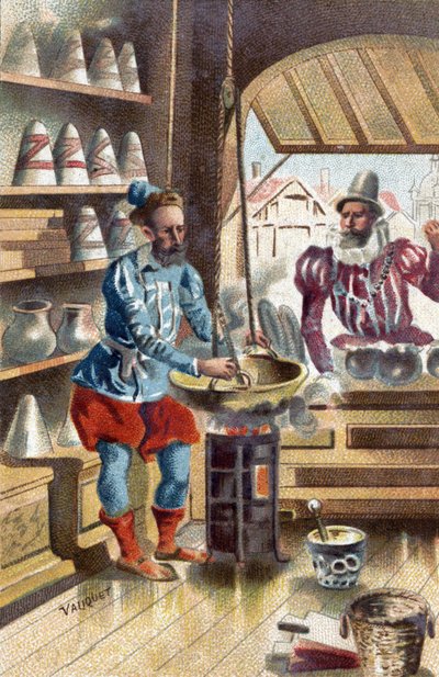 An Apothecary at the beginning of the 17th century. av Unknown artist