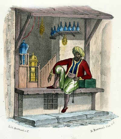 En arabisk selger, gravering rundt 1850. av Unknown artist