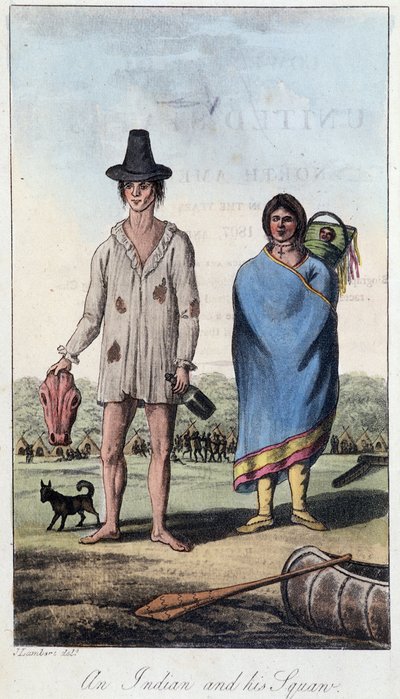 En indianer og hans squaw, Canada av Unknown artist