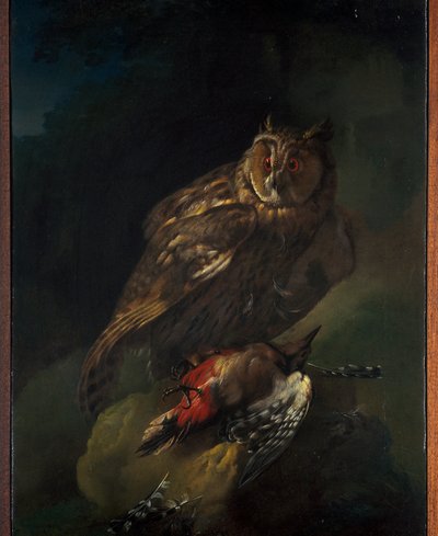 En ugle med sitt bytte av Unknown