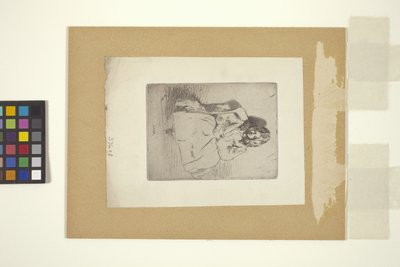 Annie, sittende (etsing) av Unknown artist