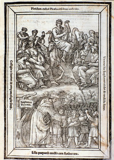 Apollo und die Musen. Seite aus Recanetum de musica aurea von Unknown artist