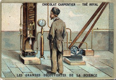 Apparatus of Dr. Karl von Linde (German physicist (1842 to 1934) for air leakening in 1895 av Unknown artist