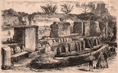 Arkeologiske utgravninger organisert av Napoleon III i Roma i området til Cæsarpalasset av Unknown