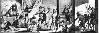 Arrestasjon av Lavoisier i studioet hans. av Unknown artist