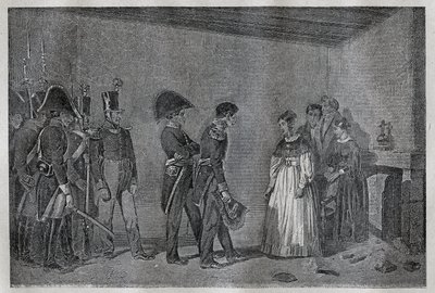 Arrestasjon av hertuginne av Berry (1798-1870 Marie-Caroline de Bourbon-Sicilia) i Nantes 7. november av Unknown artist