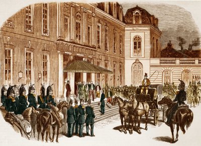 Arrival of Louis Napoleon Bonaparte (Louis-Napoleon III) at the Elysee the day after his election. av Unknown artist