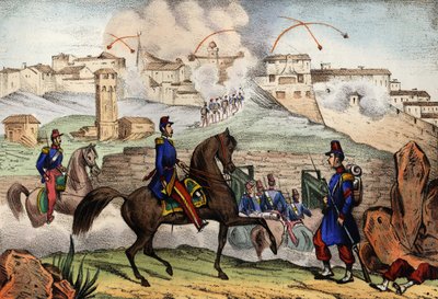 Assault of Constantine, Algeria, after a 7-day siege by General Danrémont of the French Armee of Africa, on 13 October 1839. In “” Storia d