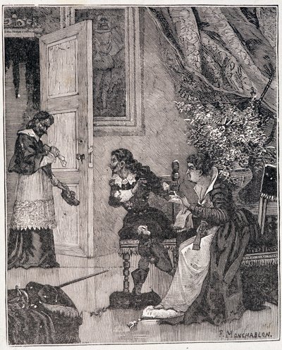 På den tiden da Marie de Medicis forsvarte sin sak, gikk kardinalen inn (Journee des dupes), en illustrasjon i "Paris a travers les siecles" av Kenouillac av Unknown artist