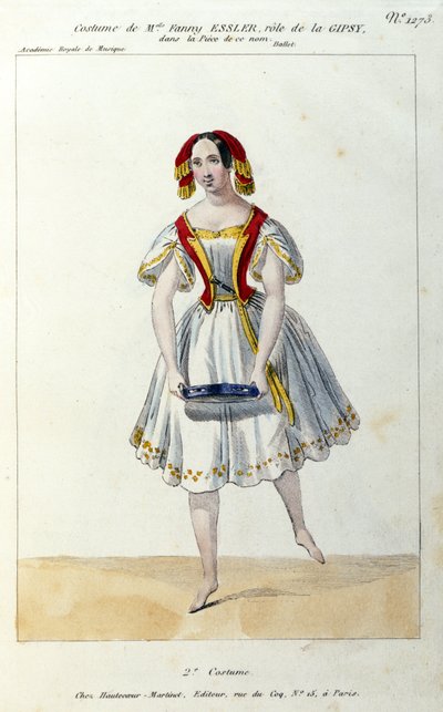 Den østerrikske danseren Fanny Elssler (1810-1884) i balletten "La gipsy"" 1839 1800-tallstrykk av Unknown artist