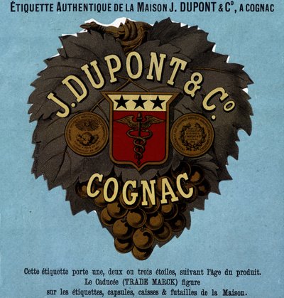 Autentisk etikett av J. Dupont & C¡, Cognac. 1882-utgaven av Unknown artist