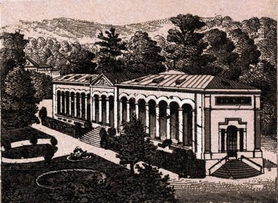 Baden Baden (Baden-Baden), Tyskland: utsikt over søylegangen. i "Verden illustrerer 168 visninger"" Udatert (slutten av 1800-tallet) av Unknown artist