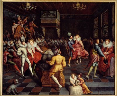 Ball på banen til Valois Anonym maleri. Det 16. århundre. Søn 1,63x1,94 m Rennes, musee des Beaux Arts av Unknown artist