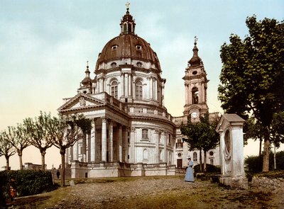 Basilica della Superga (Basilica of Superga) in Turin (Torino) in Italy in 1890 av Unknown artist