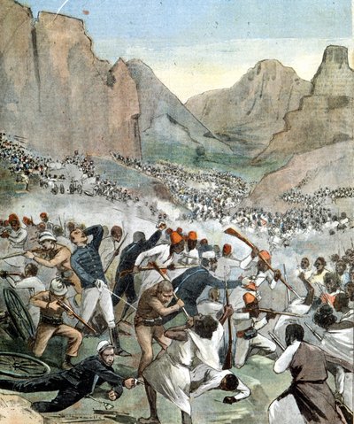 Slaget ved Adoua mellom Italia og Etiopia av Unknown artist