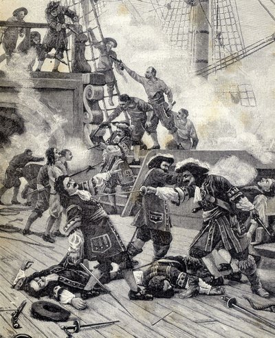 Kamp på en båt - Jean Bart. av Unknown artist