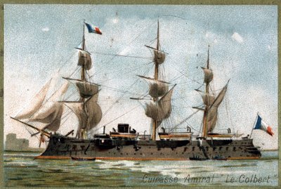 Slagskipsadmiral "" The Colbert "". 1800-talls kromolitografi. av Unknown artist