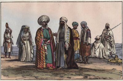 Beduiner - beduiner - gravering fra "" skikker og tradisjoner til alle folkeslag i universet. Det vil si historien om regjeringen, lovene, militsen, om religionen til alle nasjoner fra de fjerneste tider til i dag "1856 av Unknown artist