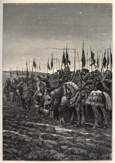 Før slaget ved Agincourt - 100 års krig: Slaget ved Azincourt (Pas-de-Calais) 25. oktober av Unknown artist