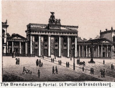 Berlin, Germany: view of the Brandenburg Portal. in “” The world illustrates 168 views”” Undated (end 19th century) av Unknown artist