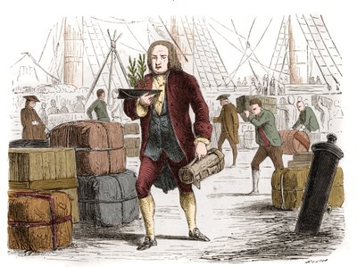 Bernard de Jussieu (1699-1777), fransk botaniker som brakte to cedres fra Libanon fra England i 1734. Gravering fra 1861. av Unknown artist