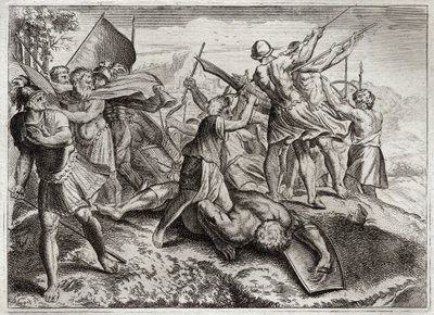 Bibelen til Royaumont, Det gamle testamente: Jonathas Pontiff. Jonathas (Jonathan) etterfølger sin bror Judas Machabee (Maccabee, Macabee) i spissen for opprøret mot selevicidene. Han vant flere seire. Diodot Tryphon overrasker ham til slutt med forræderi av Unknown artist