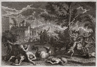 Bibelen til Royaumont, Det gamle testamente: De ti sårene i Egypt. Illustrasjon av 1811. av Unknown artist