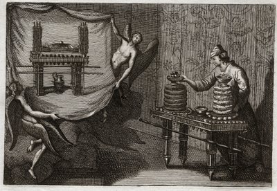 Bible of Royaumont, Old Testament: The table of proposal loaves in the Tabernacle. Illustration from 1811. av Unknown artist