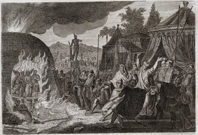 Bibelen til Royaumont, Det gamle testamente: Babylons tre barn i ovnen. Kong Nebukadnesar II kaster tre unge hebraiske menn inn i en brennende ovn, hvorfra de på mirakuløst vis blir befridd. De kalles Ananias, Azarias og Misael (eller Shadrac av Unknown artist