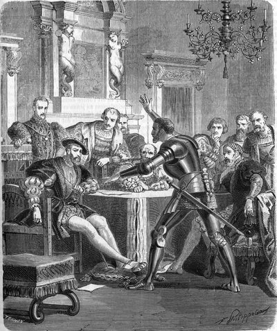 Blaise de Monluc (1502-1577), Marshal of France at the court of Francois 1st. Engraving of the 19th century. av Unknown artist