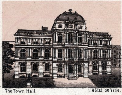 Boston, USA: utsikt over rådhuset. i "" Verden illustrerer 168 visninger"" Udatert (slutten av 1800-tallet) av Unknown artist
