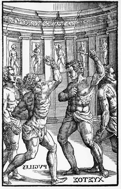 Boksere, brytere - i "Jerome Mercurialis de Arte Gymnastica", Venezia-utgaven av Unknown artist