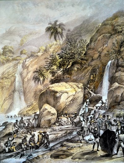 Brasil, gullmalm er lava i Itacolumi-fjellene (Minas Gerais). 1820 av Unknown artist