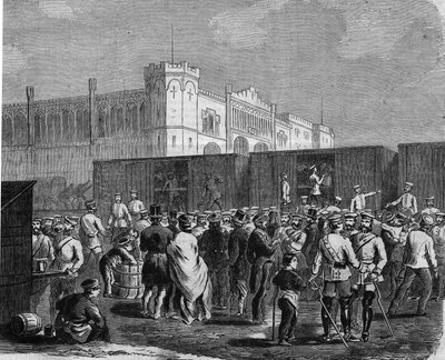 Breslau (or Wroclaw), Cuirassiers of the Prussian Guard in the campaign against Austria in 1866. Engraving av Unknown artist