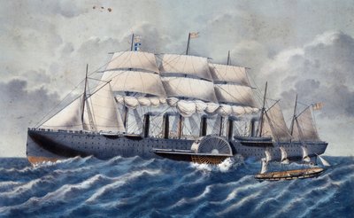 Britisk dampskip Great Eastern av Unknown artist